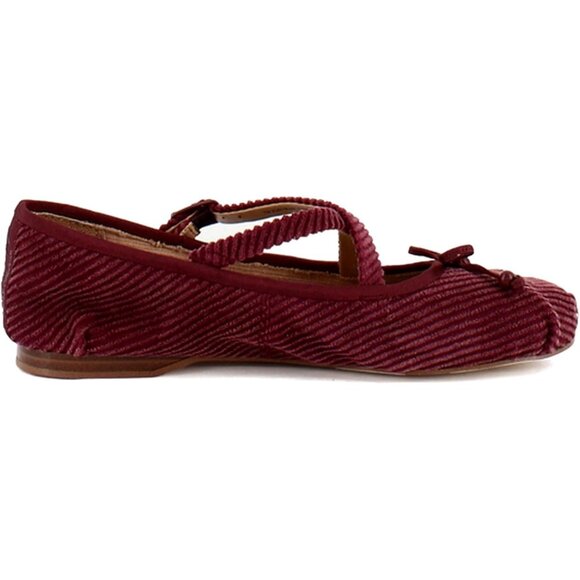 Circus NY by Sam Edelman Women's Spiced Plum Leather Cross Strap Ballet Flat - Picture 6 of 8